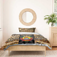 Mozambique Bedding Set with Black Brown Tribal Design and National Emblem - Wonder Print Shop