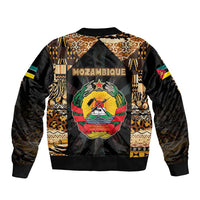 Mozambique Bomber Jacket with Black Brown Tribal Design and National Emblem - Wonder Print Shop