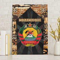 Mozambique Canvas Wall Art with Black Brown Tribal Design and National Emblem - Wonder Print Shop