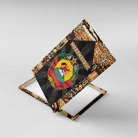 Mozambique Canvas Wall Art with Black Brown Tribal Design and National Emblem - Wonder Print Shop