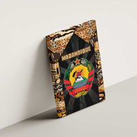 Mozambique Canvas Wall Art with Black Brown Tribal Design and National Emblem - Wonder Print Shop
