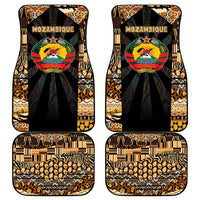 Mozambique Car Mats with Black Brown Tribal Design and National Emblem - Wonder Print Shop