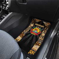 Mozambique Car Mats with Black Brown Tribal Design and National Emblem - Wonder Print Shop