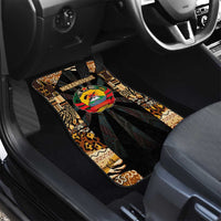 Mozambique Car Mats with Black Brown Tribal Design and National Emblem - Wonder Print Shop