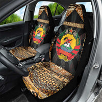 Mozambique Car Seat Cover with Black Brown Tribal Design and National Emblem - Wonder Print Shop