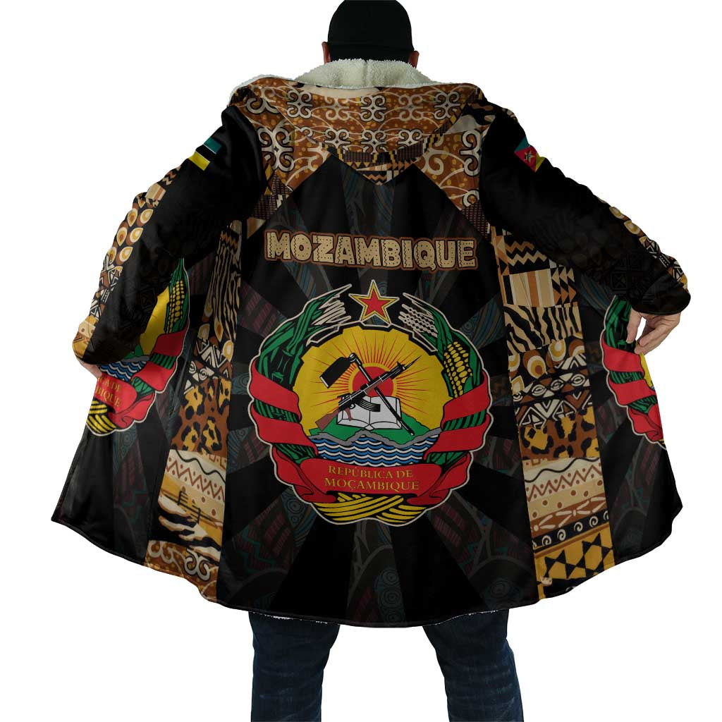 Mozambique Cloak with Black Brown Tribal Design and National Emblem - Wonder Print Shop