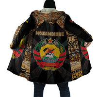 Mozambique Cloak with Black Brown Tribal Design and National Emblem - Wonder Print Shop