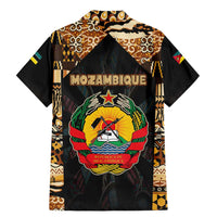 Mozambique Family Matching Mermaid Dress and Hawaiian Shirt with Black Brown Tribal Design and National Emblem - Wonder Print Shop