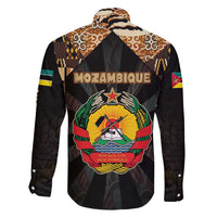 Mozambique Family Matching Short Sleeve Bodycon Dress and Hawaiian Shirt with Black Brown Tribal Design and National Emblem - Wonder Print Shop