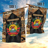 Mozambique Garden Flag with Black Brown Tribal Design and National Emblem - Wonder Print Shop