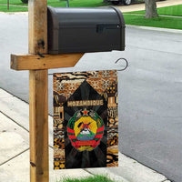 Mozambique Garden Flag with Black Brown Tribal Design and National Emblem - Wonder Print Shop