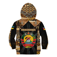 Mozambique Kid Hoodie with Black Brown Tribal Design and National Emblem - Wonder Print Shop