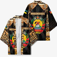 Mozambique Kimono with Black Brown Tribal Design and National Emblem - Wonder Print Shop