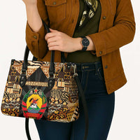Mozambique Leather Bag with Black Brown Tribal Design and National Emblem - Wonder Print Shop