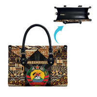 Mozambique Leather Bag with Black Brown Tribal Design and National Emblem - Wonder Print Shop