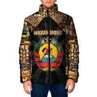 Mozambique Padded Jacket with Black Brown Tribal Design and National Emblem - Wonder Print Shop