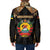 Mozambique Padded Jacket with Black Brown Tribal Design and National Emblem - Wonder Print Shop