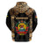 Mozambique Zip Hoodie with Black Brown Tribal Design and National Emblem - Wonder Print Shop