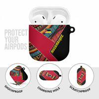 Mozambique AirPods Case with Red Black Geometric Design and Tribal Pattern - Wonder Print Shop