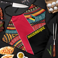 Mozambique Apron with Red Black Geometric Design and Tribal Pattern - Wonder Print Shop