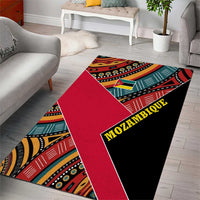 Mozambique Area Rug with Red Black Geometric Design and Tribal Pattern - Wonder Print Shop