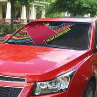 Mozambique Auto Sun Shade with Red Black Geometric Design and Tribal Pattern - Wonder Print Shop