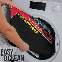 Mozambique Bathroom Set with Red Black Geometric Design and Tribal Pattern - Wonder Print Shop