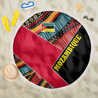 Mozambique Beach Blanket with Red Black Geometric Design and Tribal Pattern - Wonder Print Shop