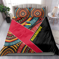 Mozambique Bedding Set with Red Black Geometric Design and Tribal Pattern - Wonder Print Shop
