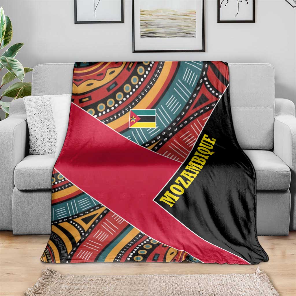 Mozambique Blanket with Red Black Geometric Design and Tribal Pattern - Wonder Print Shop