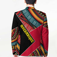 Mozambique Blazer with Red Black Geometric Design and Tribal Pattern - Wonder Print Shop