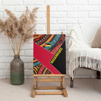 Mozambique Canvas Wall Art with Red Black Geometric Design and Tribal Pattern - Wonder Print Shop