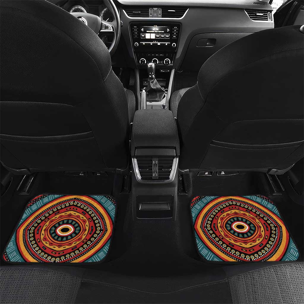 Mozambique Car Mats with Red Black Geometric Design and Tribal Pattern - Wonder Print Shop
