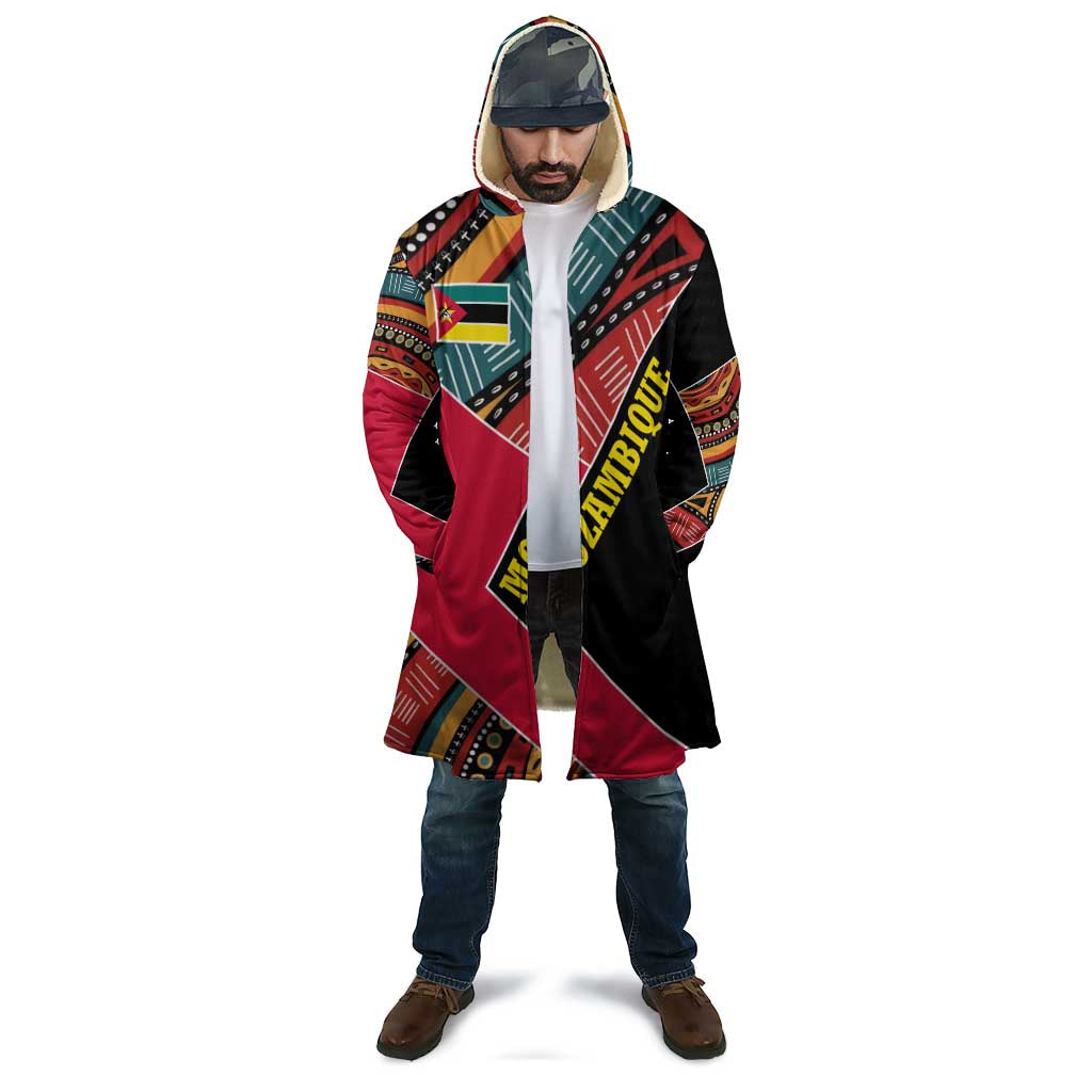 Mozambique Cloak with Red Black Geometric Design and Tribal Pattern - Wonder Print Shop