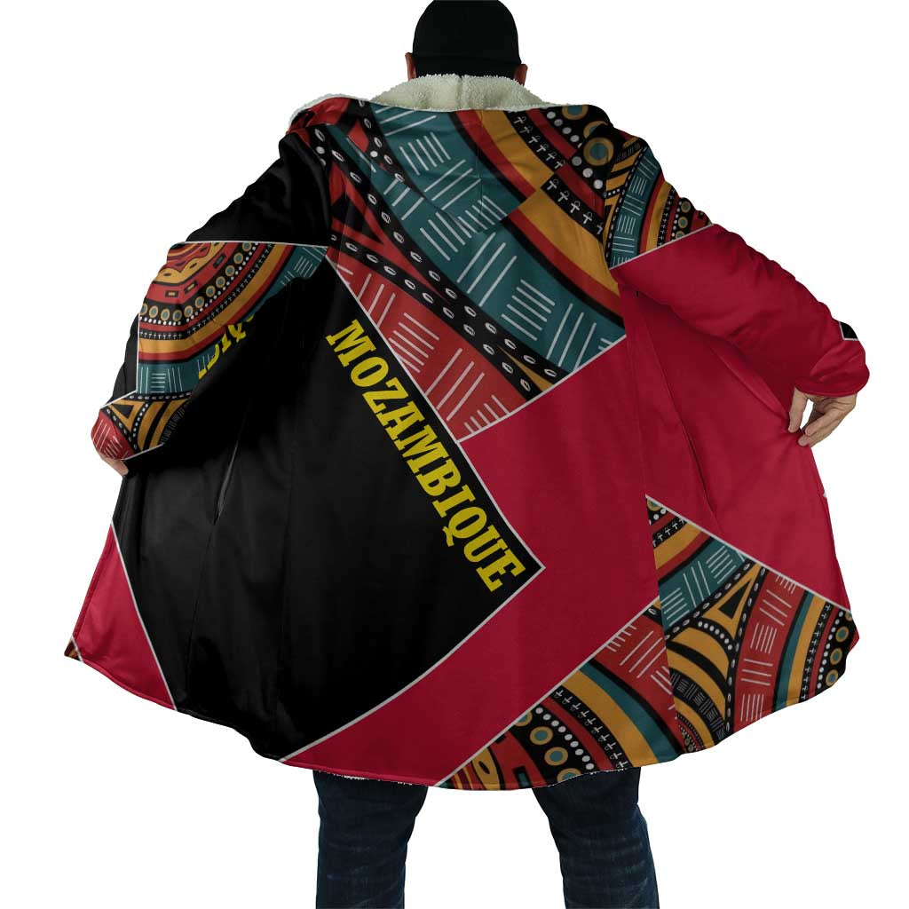 Mozambique Cloak with Red Black Geometric Design and Tribal Pattern - Wonder Print Shop