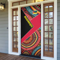 Mozambique Door Cover with Red Black Geometric Design and Tribal Pattern - Wonder Print Shop