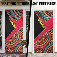 Mozambique Door Cover with Red Black Geometric Design and Tribal Pattern - Wonder Print Shop