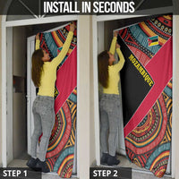 Mozambique Door Cover with Red Black Geometric Design and Tribal Pattern - Wonder Print Shop