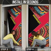 Mozambique Door Cover with Red Black Geometric Design and Tribal Pattern - Wonder Print Shop