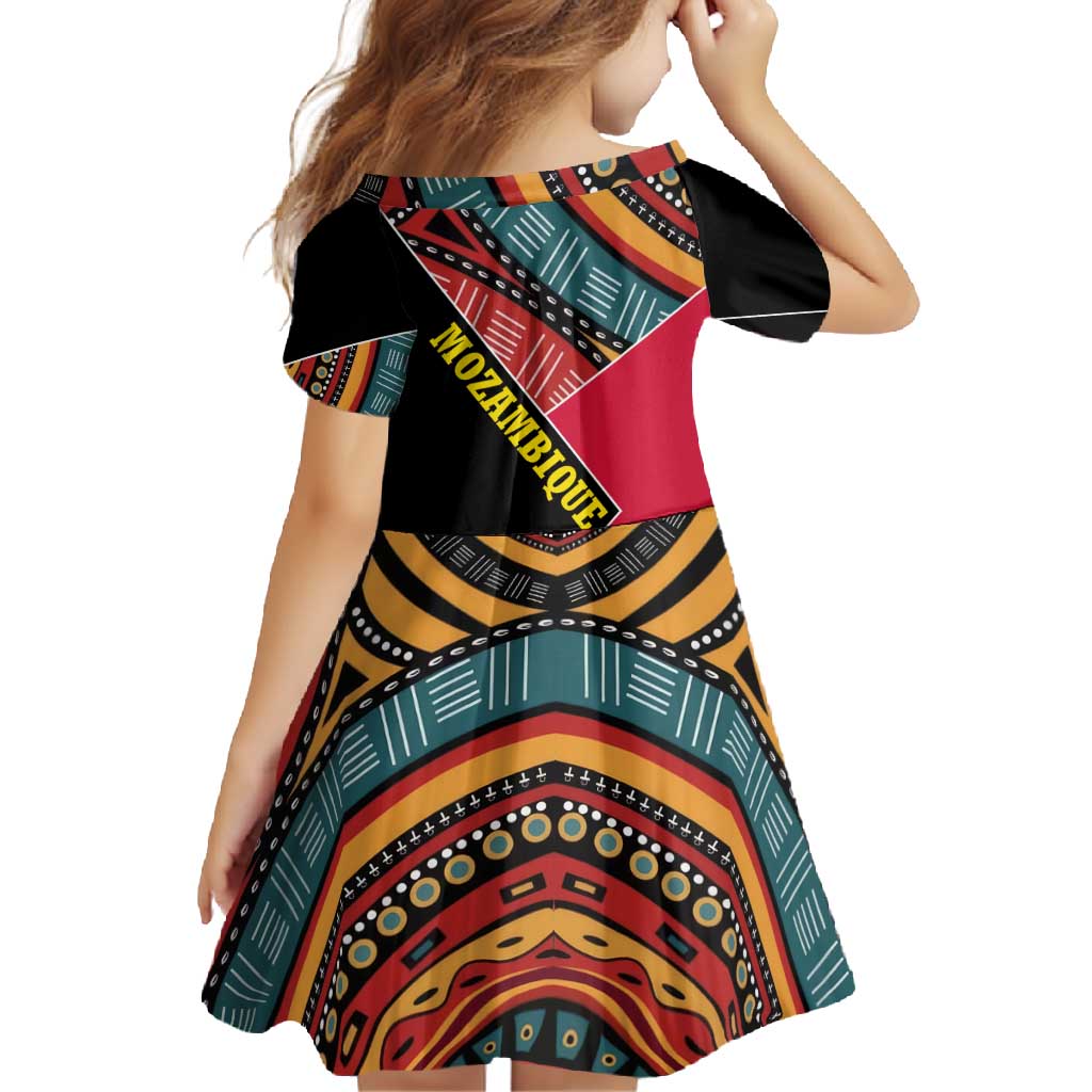 Mozambique Family Matching Off Shoulder Maxi Dress and Hawaiian Shirt with Red Black Geometric Design and Tribal Pattern - Wonder Print Shop