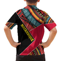 Mozambique Family Matching Puletasi and Hawaiian Shirt with Red Black Geometric Design and Tribal Pattern - Wonder Print Shop