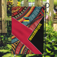 Mozambique Garden Flag with Red Black Geometric Design and Tribal Pattern - Wonder Print Shop