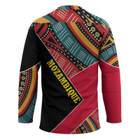 Mozambique Hockey Jersey with Red Black Geometric Design and Tribal Pattern - Wonder Print Shop