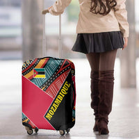 Mozambique Luggage Cover with Red Black Geometric Design and Tribal Pattern - Wonder Print Shop