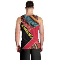 Mozambique Men Tank Top with Red Black Geometric Design and Tribal Pattern - Wonder Print Shop