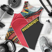 Mozambique Men Tank Top with Red Black Geometric Design and Tribal Pattern - Wonder Print Shop