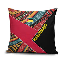 Mozambique Pillow Cover with Red Black Geometric Design and Tribal Pattern - Wonder Print Shop