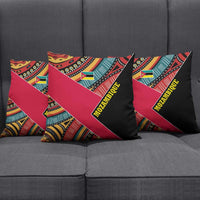 Mozambique Pillow Cover with Red Black Geometric Design and Tribal Pattern - Wonder Print Shop