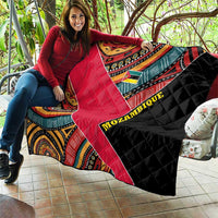 Mozambique Quilt with Red Black Geometric Design and Tribal Pattern - Wonder Print Shop