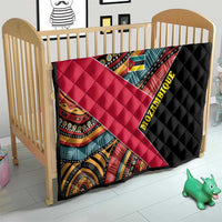 Mozambique Quilt with Red Black Geometric Design and Tribal Pattern - Wonder Print Shop
